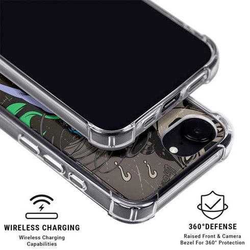 DC Comics Catwoman Vintage Action Pose Pattern iPhone 16e Clear Case